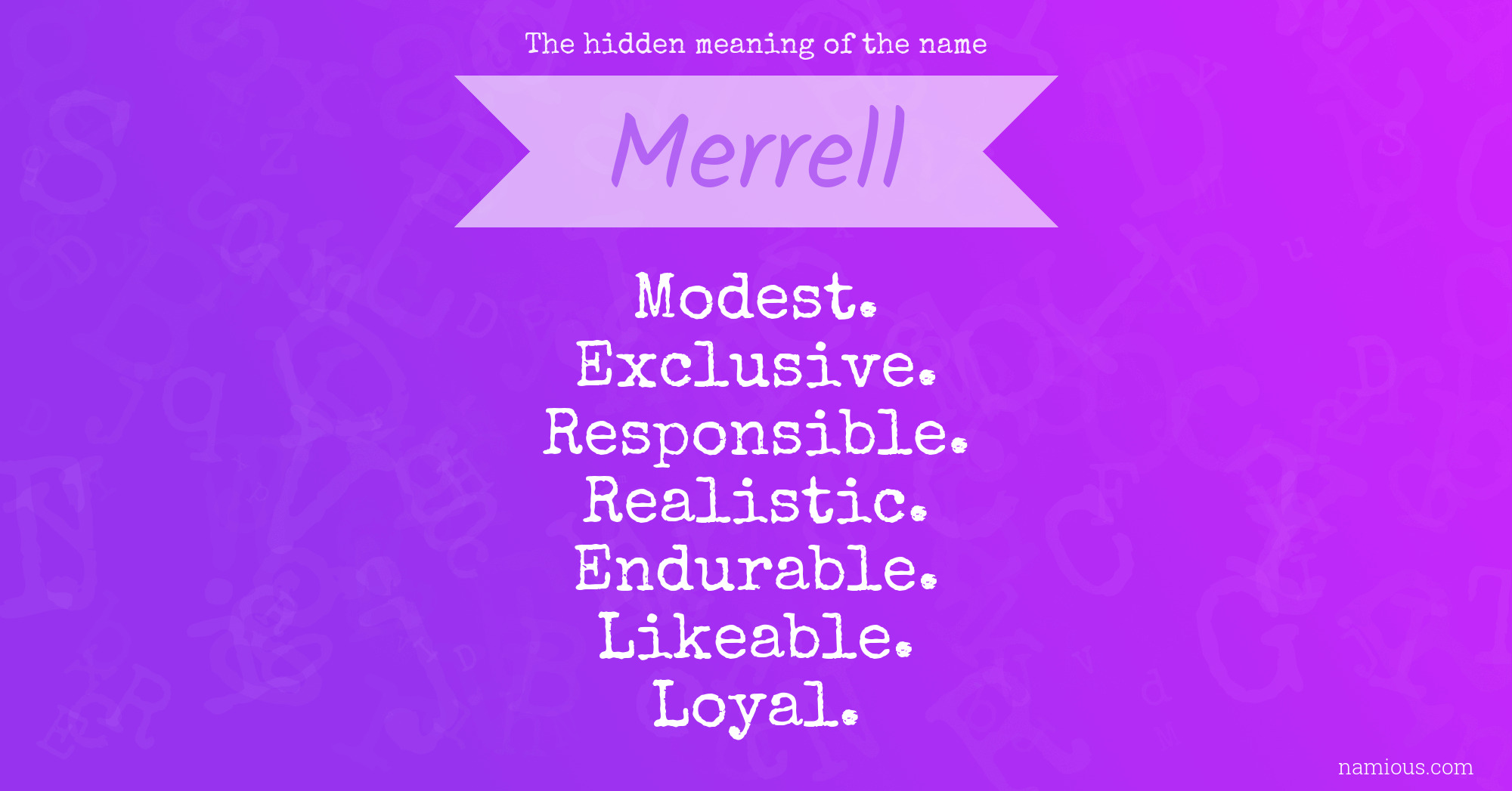 The hidden meaning of the name Merrell