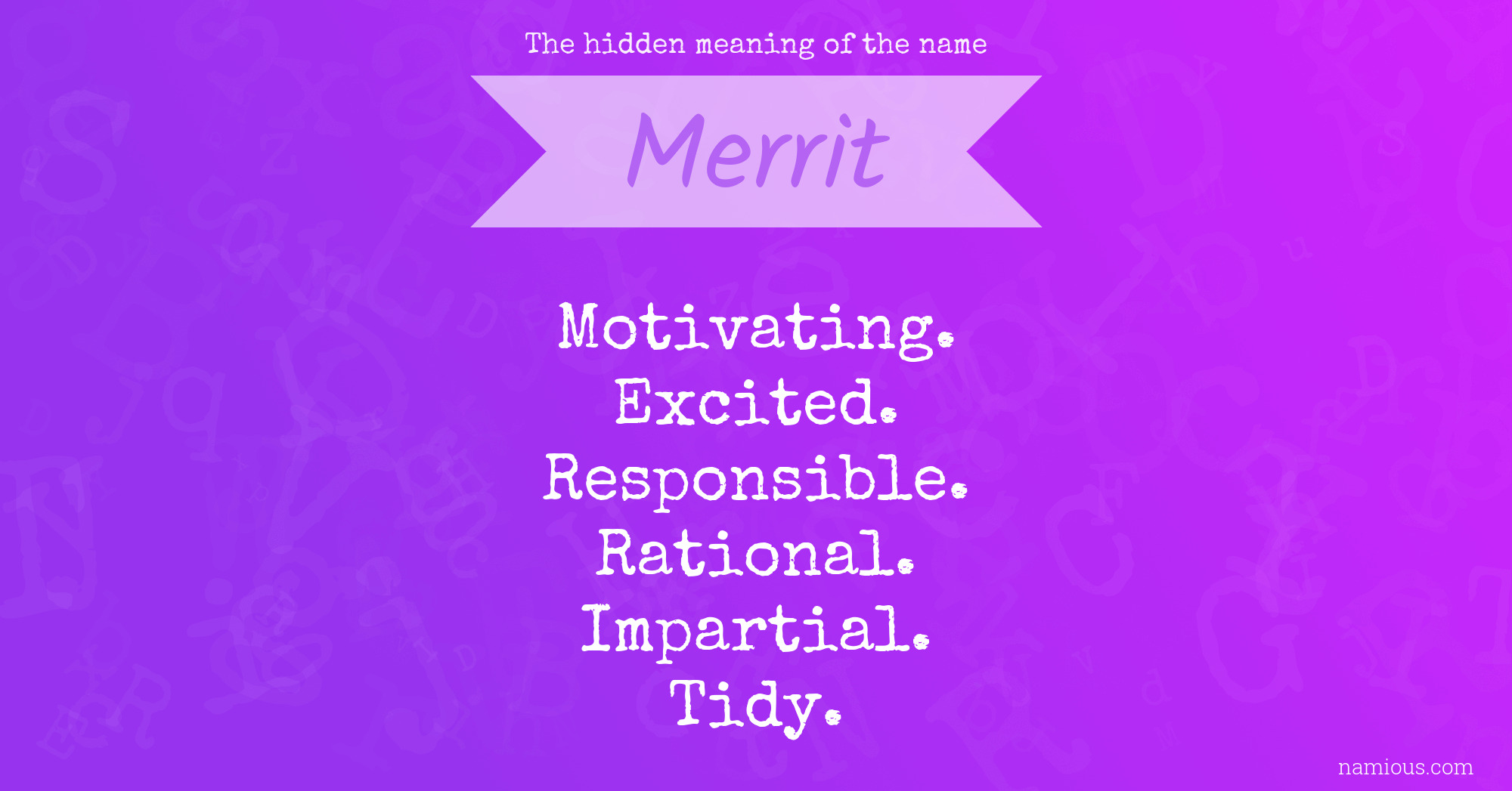 The hidden meaning of the name Merrit