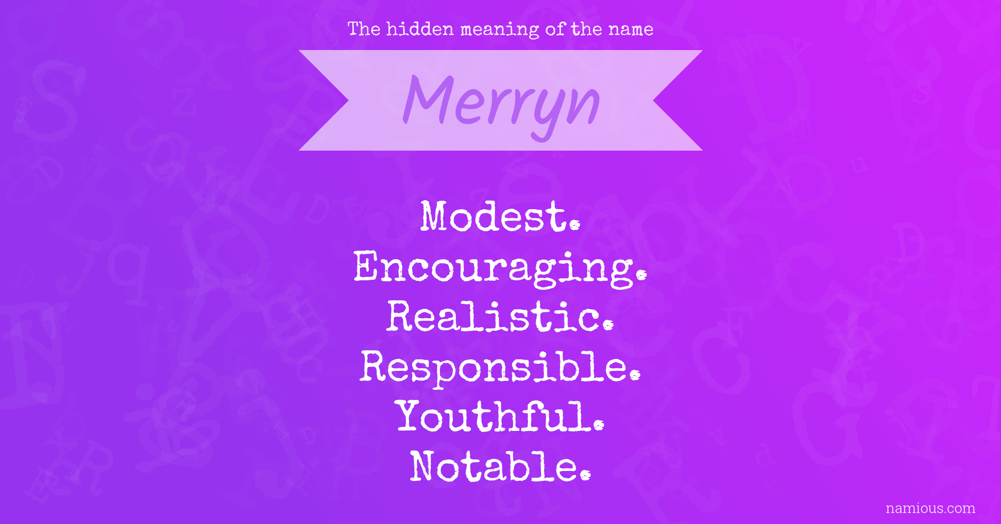 The hidden meaning of the name Merryn