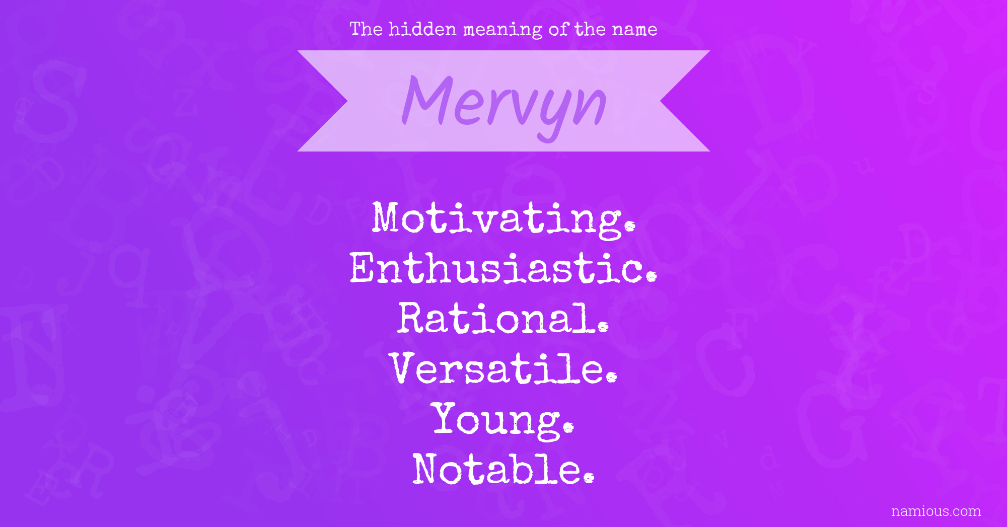 The hidden meaning of the name Mervyn