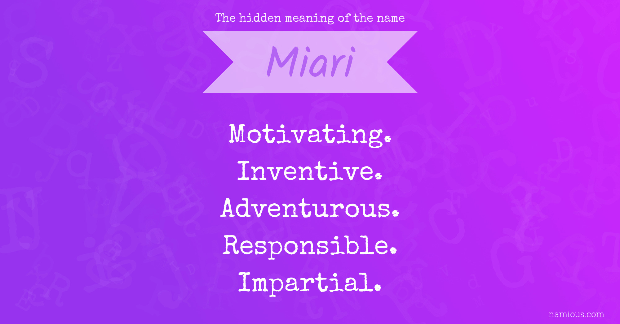 The hidden meaning of the name Miari