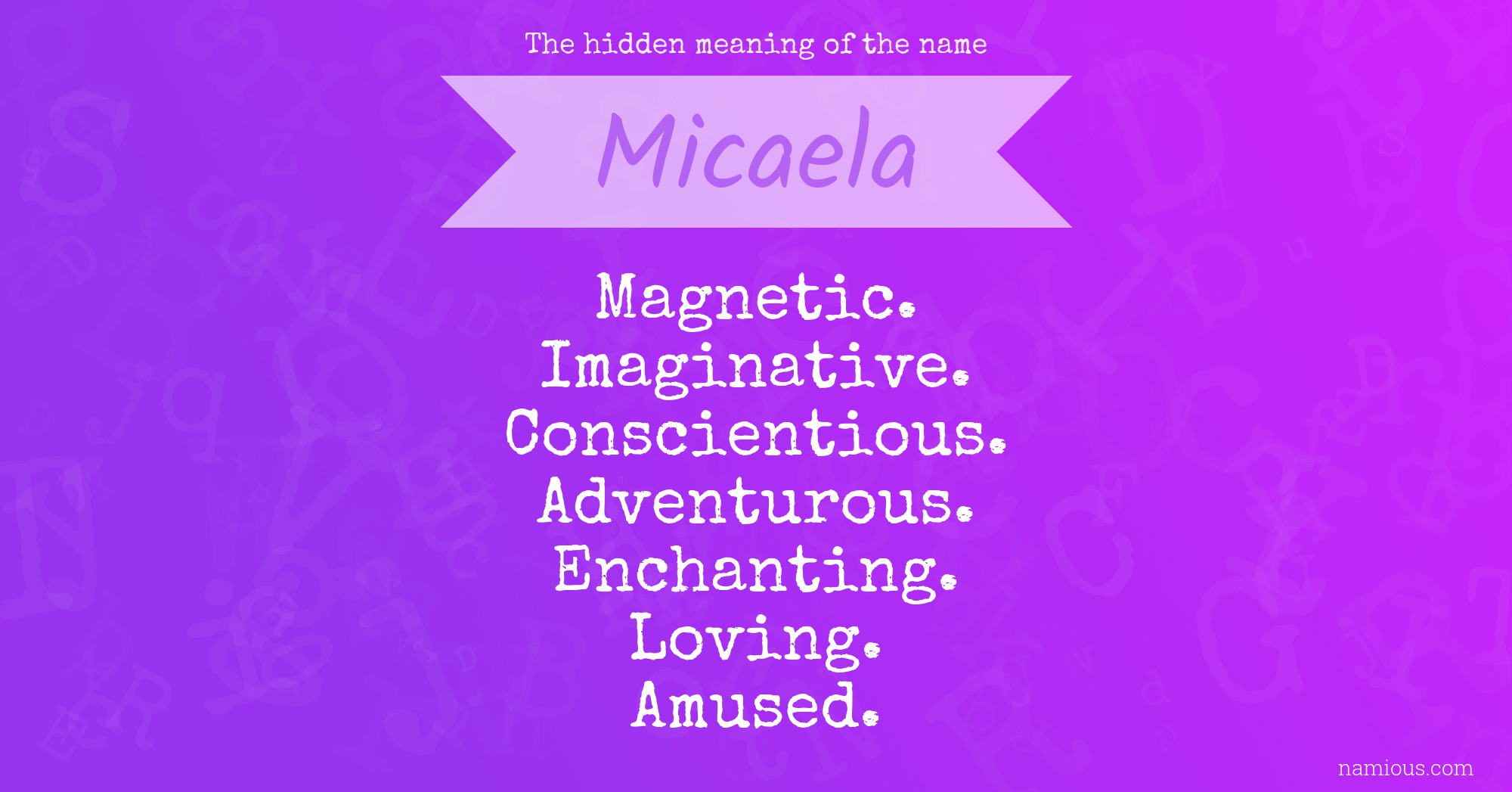 The hidden meaning of the name Micaela