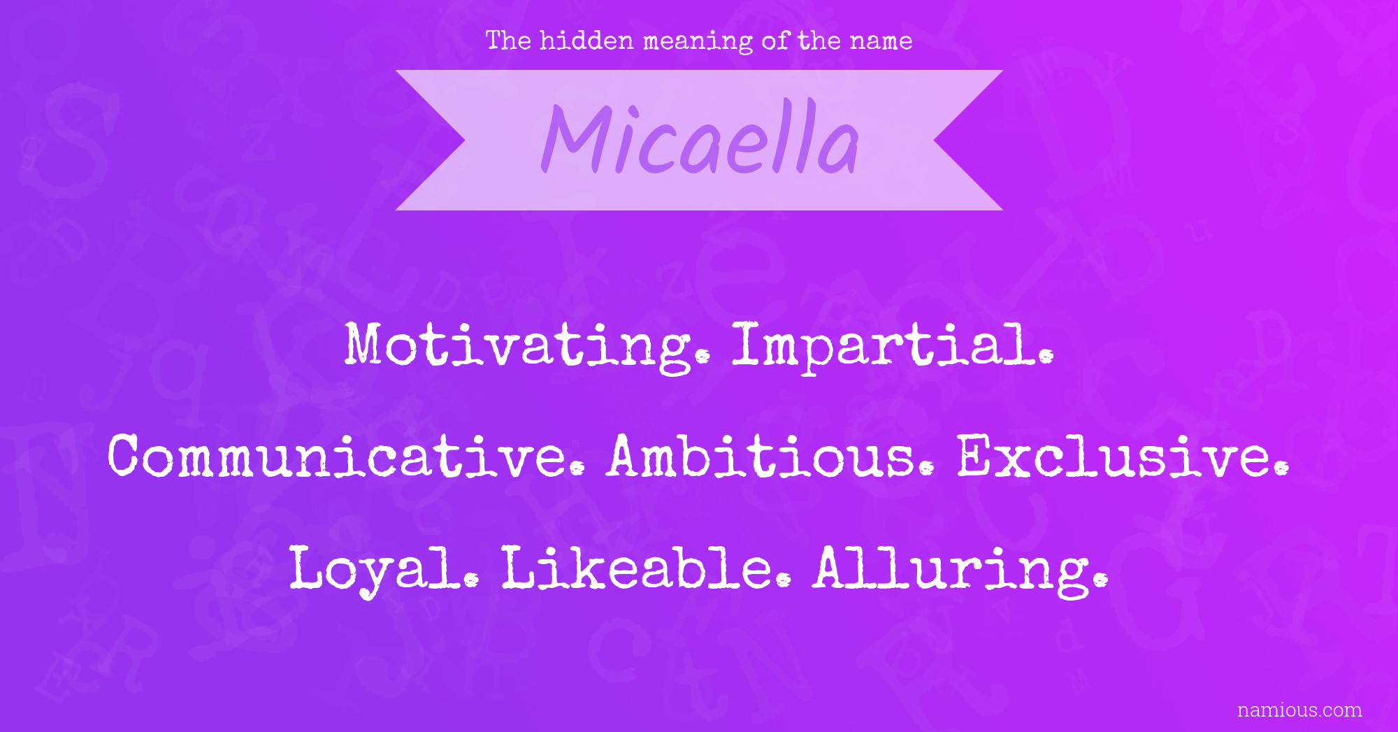 The hidden meaning of the name Micaella