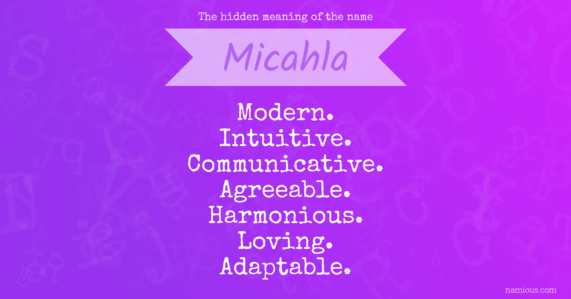 The hidden meaning of the name Micahla