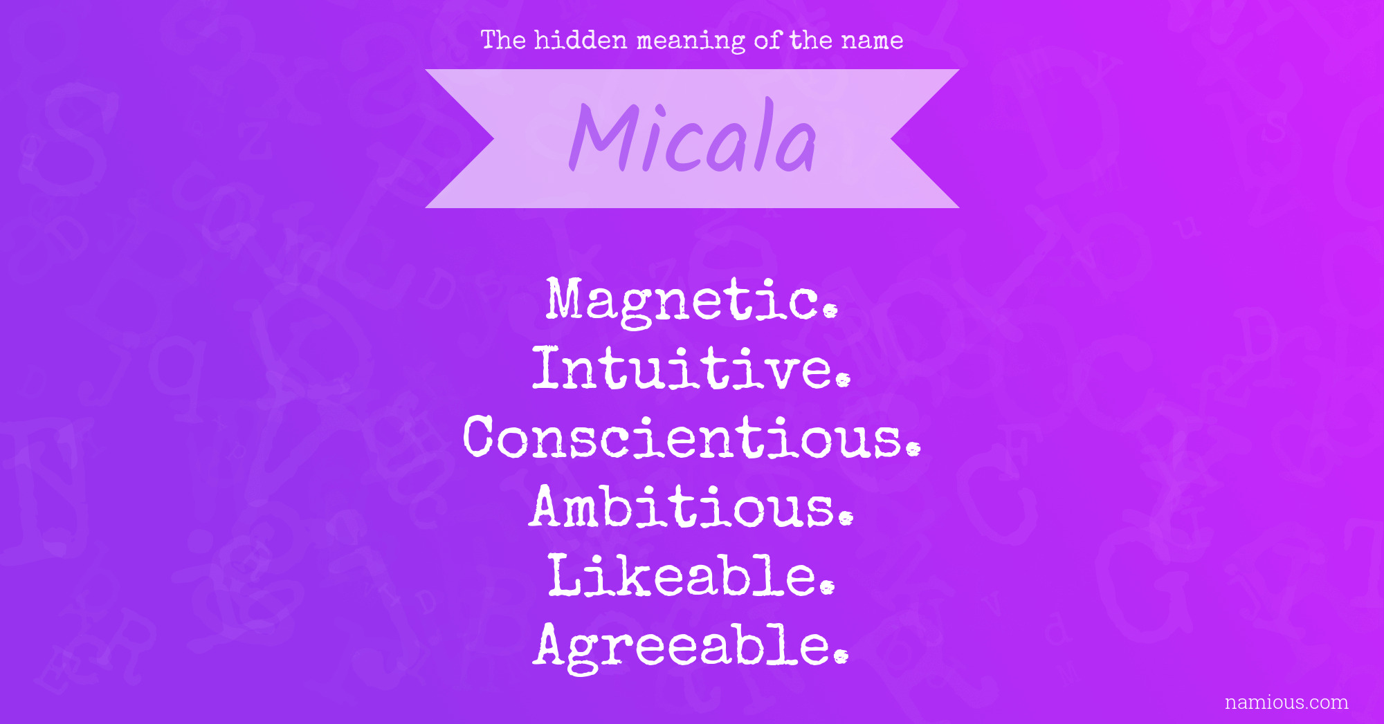 The hidden meaning of the name Micala