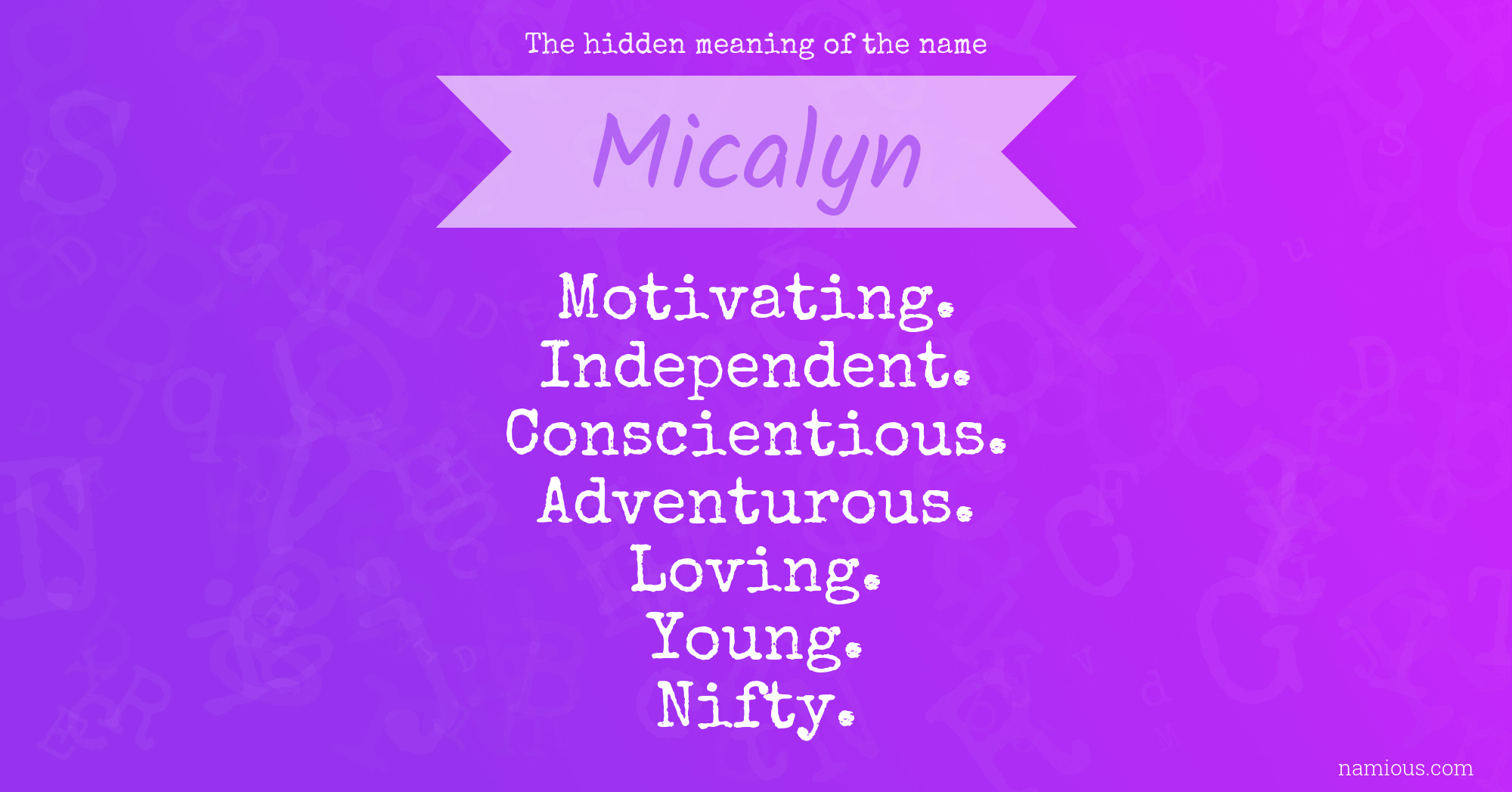 The hidden meaning of the name Micalyn