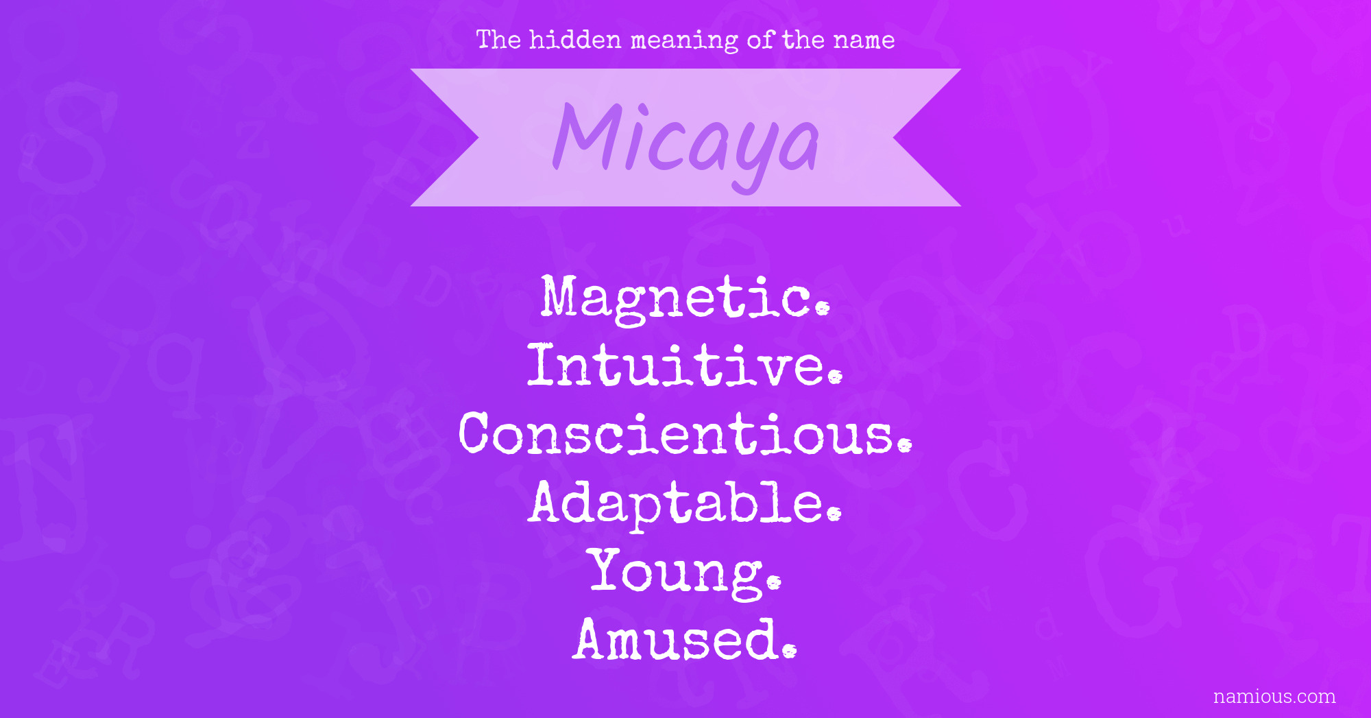 The hidden meaning of the name Micaya