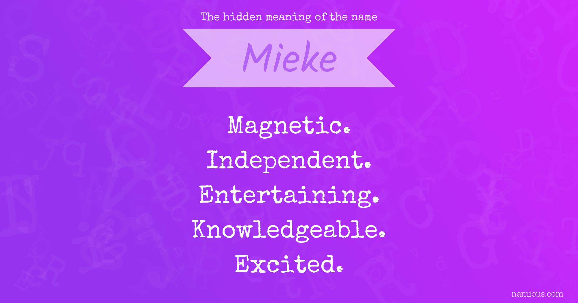 The hidden meaning of the name Mieke