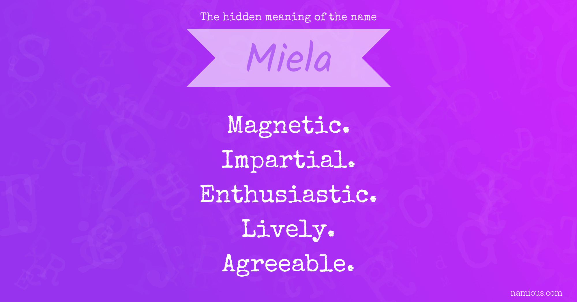 The hidden meaning of the name Miela