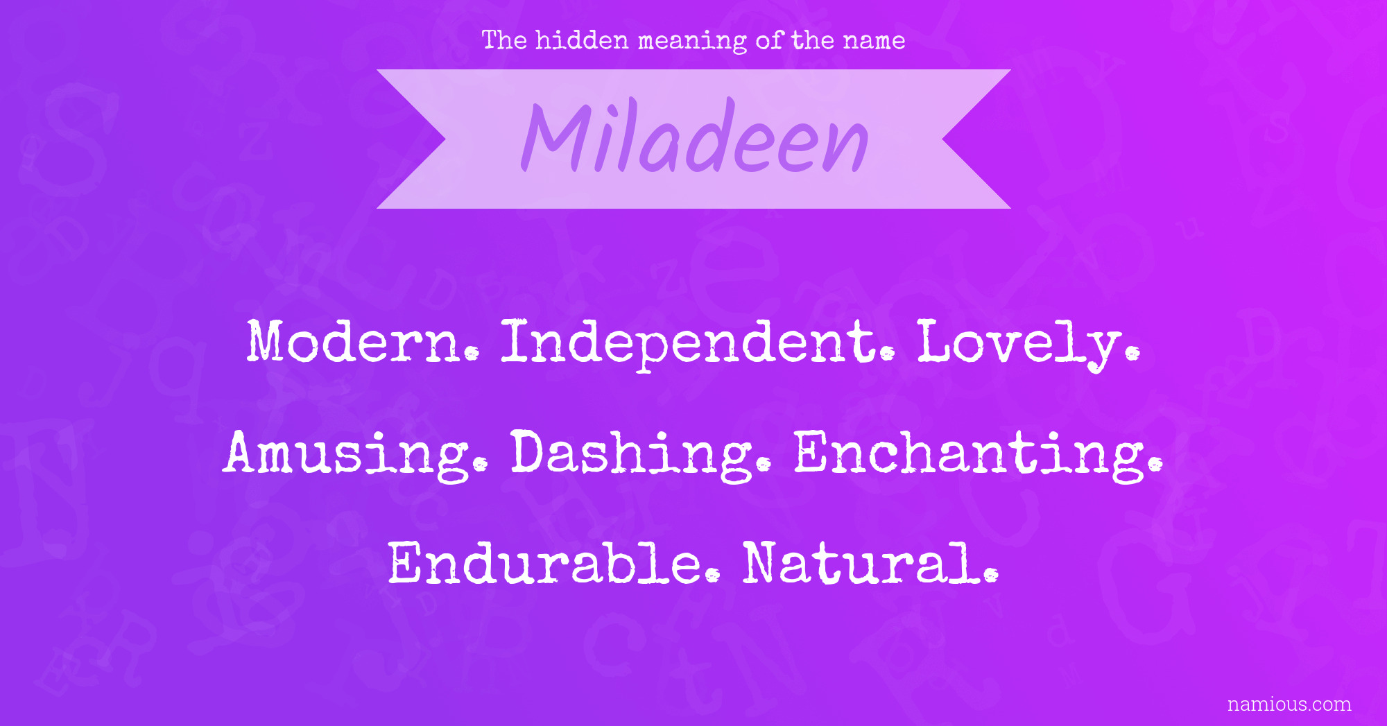 The hidden meaning of the name Miladeen