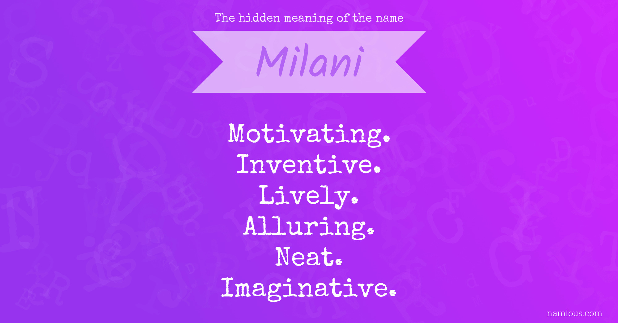 The hidden meaning of the name Milani