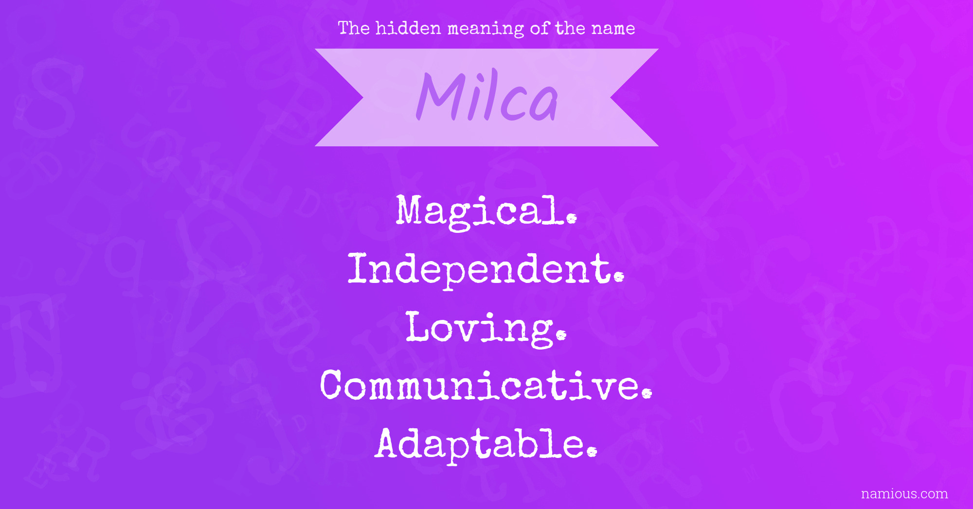 The hidden meaning of the name Milca