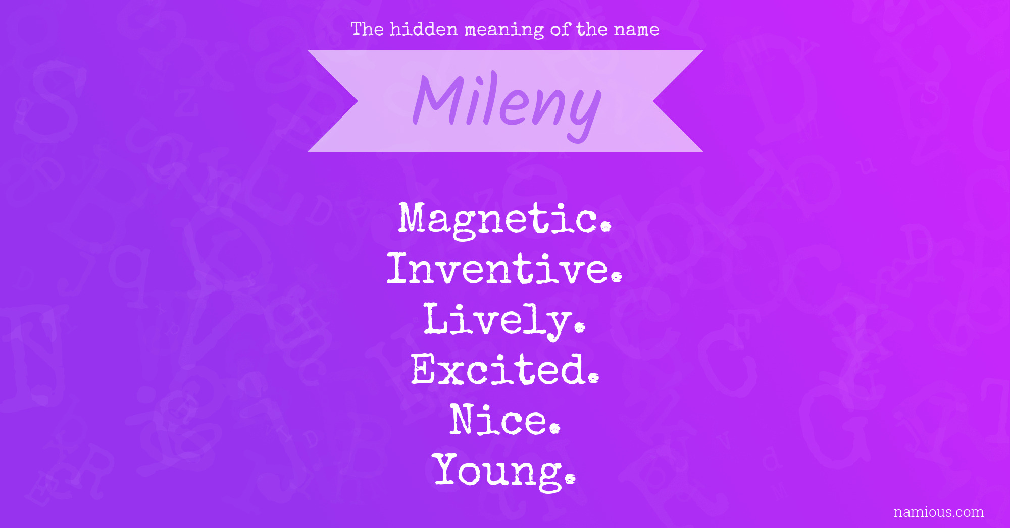 The hidden meaning of the name Mileny