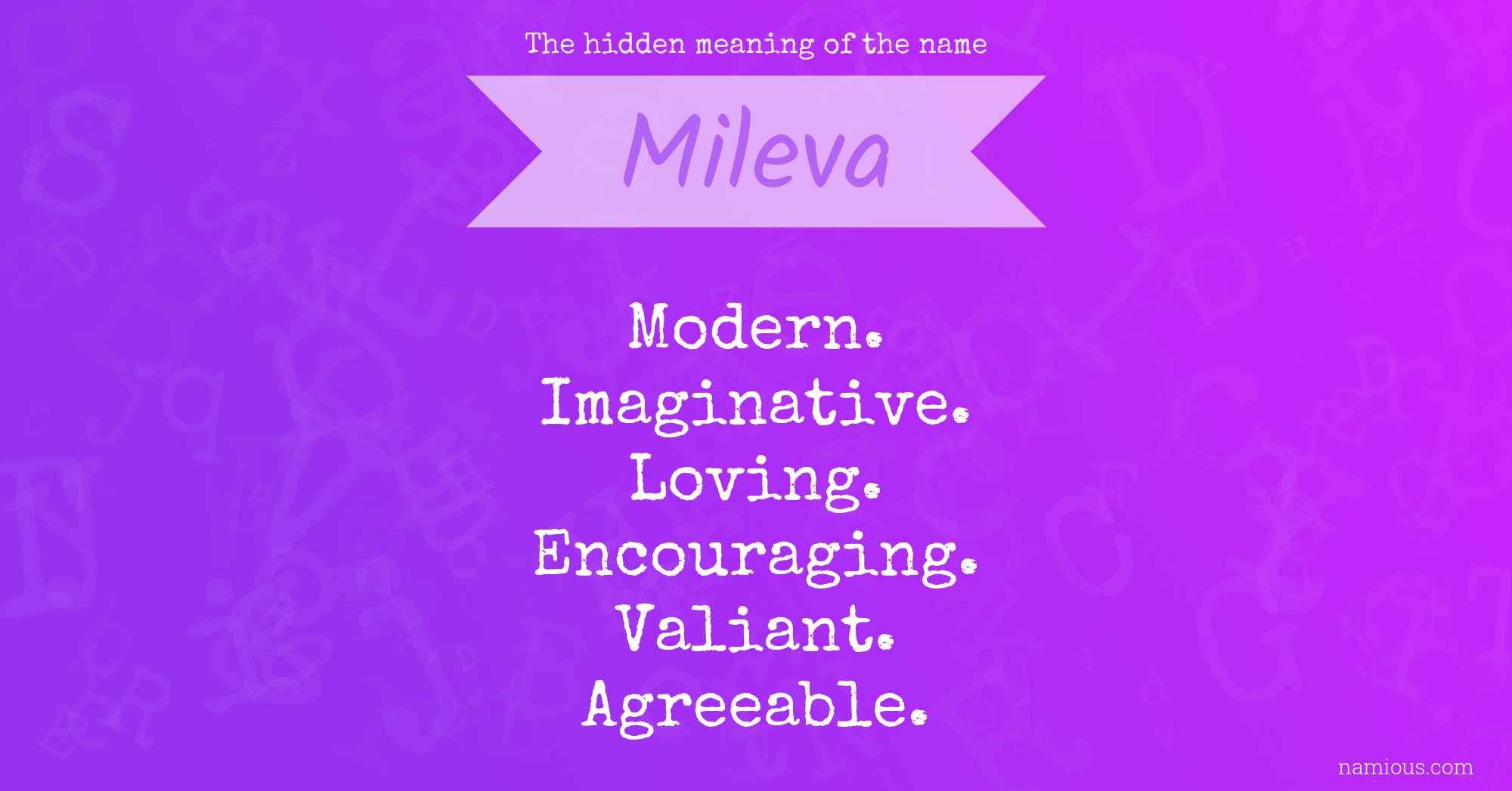 The hidden meaning of the name Mileva