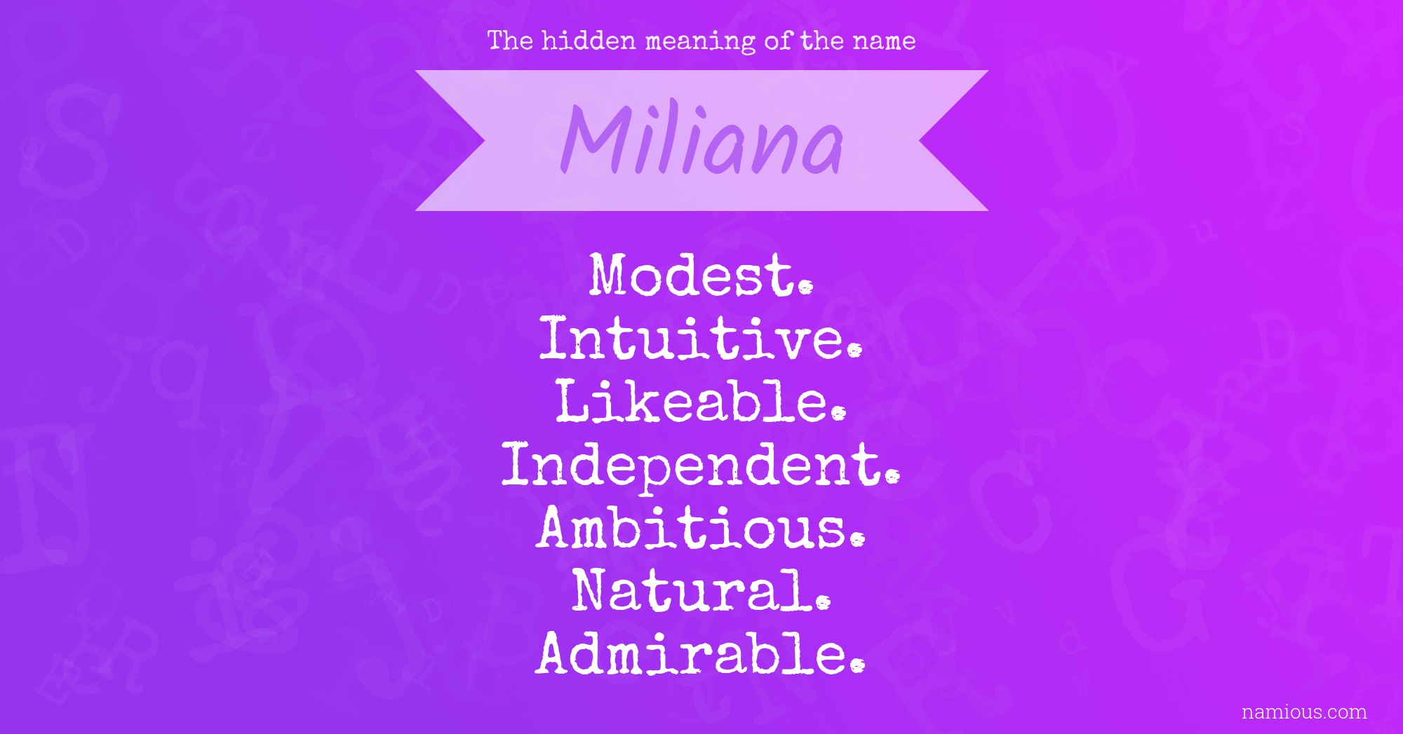 The hidden meaning of the name Miliana