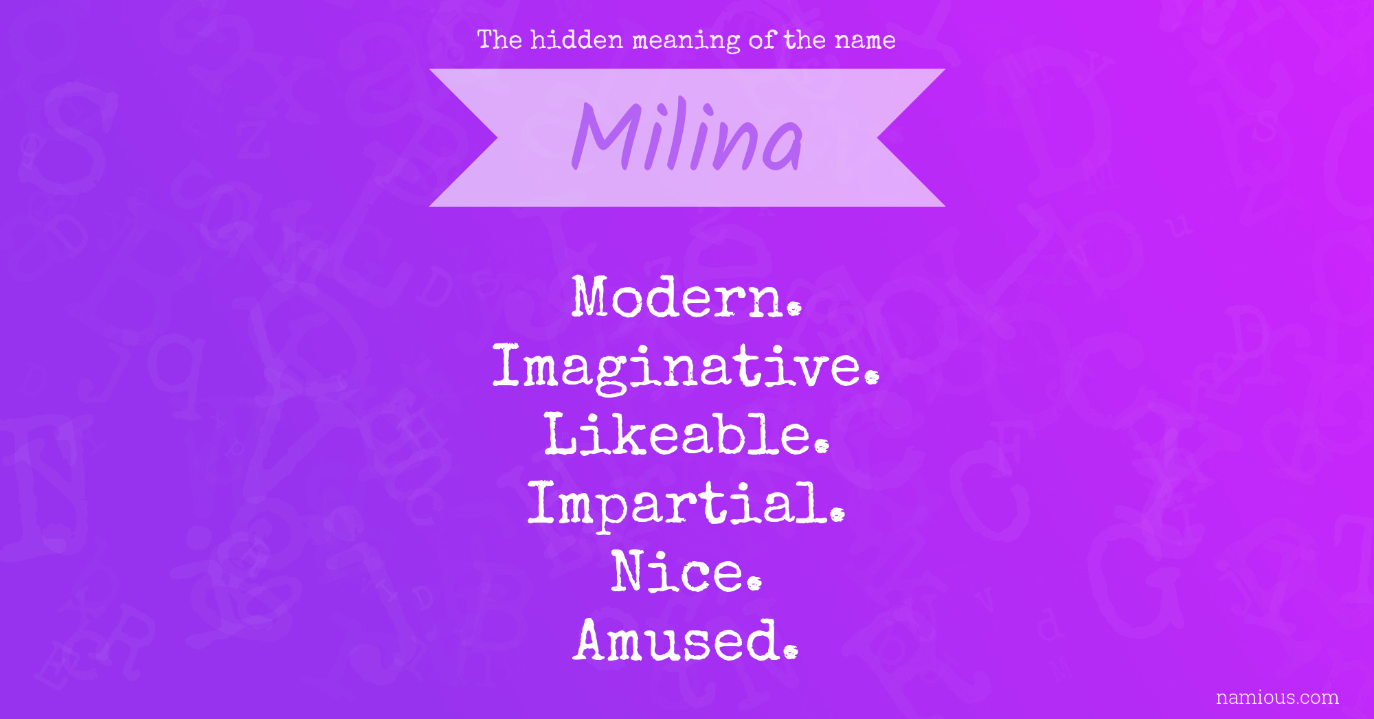 The hidden meaning of the name Milina