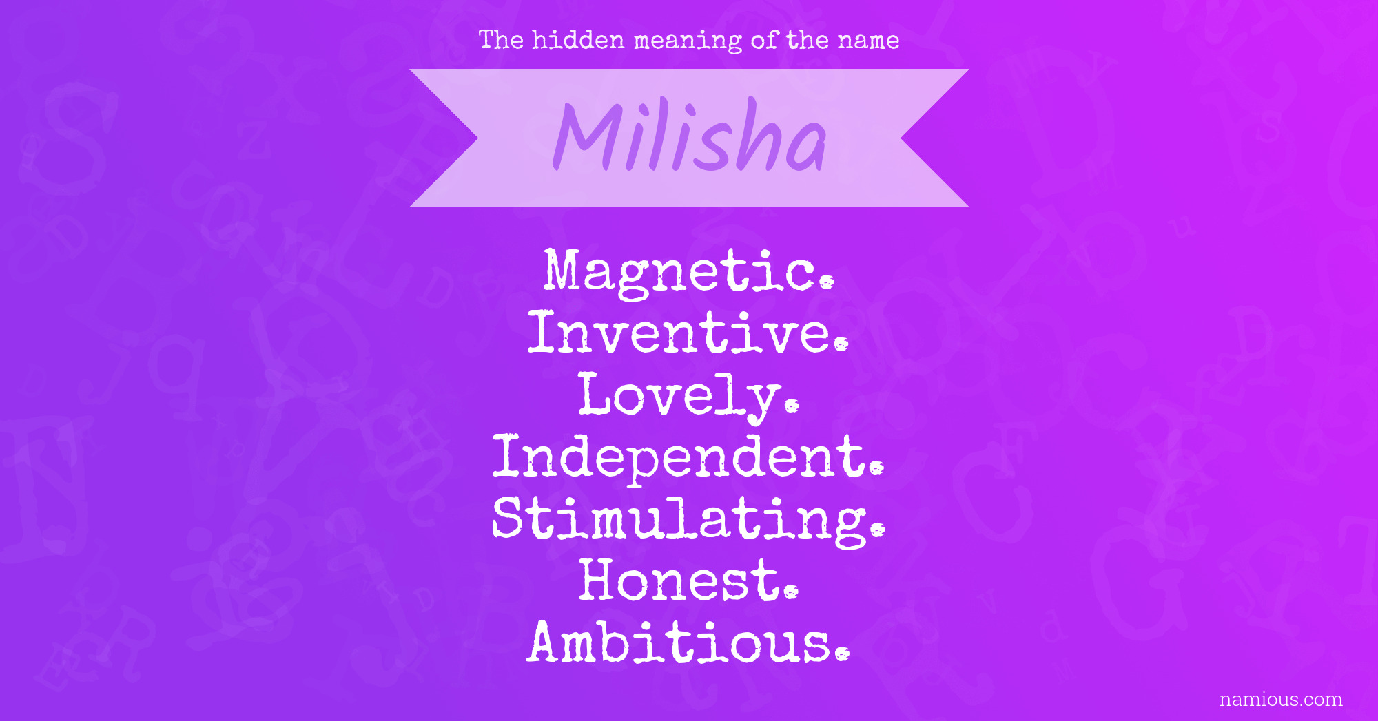 The hidden meaning of the name Milisha