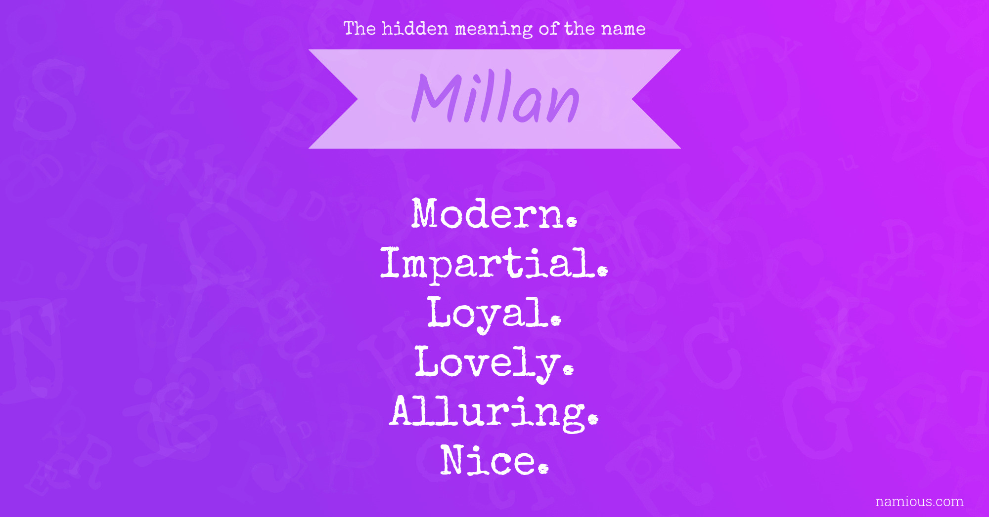 The hidden meaning of the name Millan