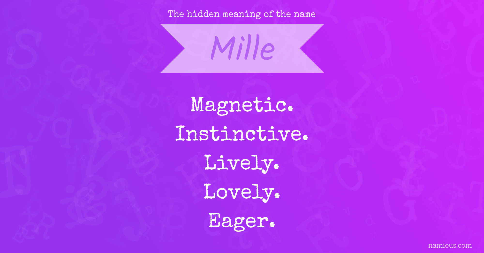 The hidden meaning of the name Mille
