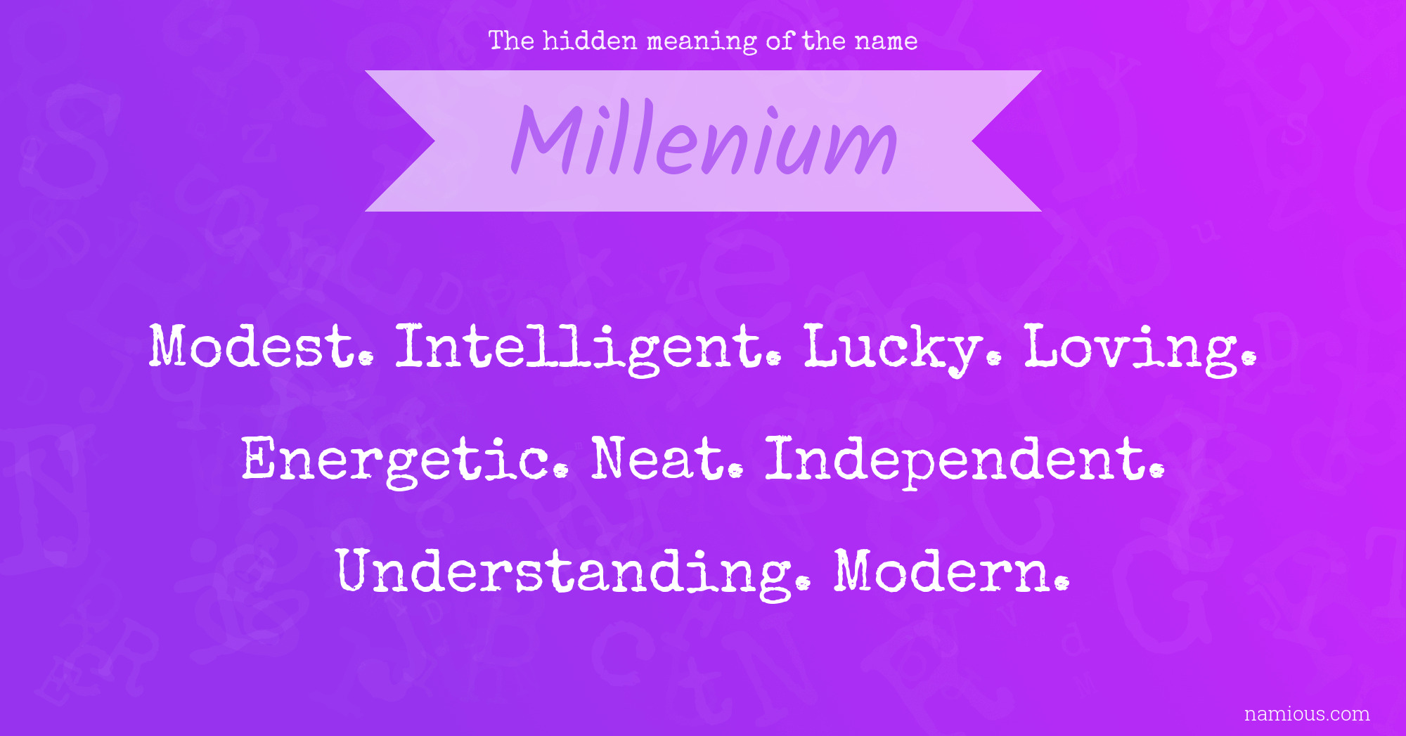 The hidden meaning of the name Millenium