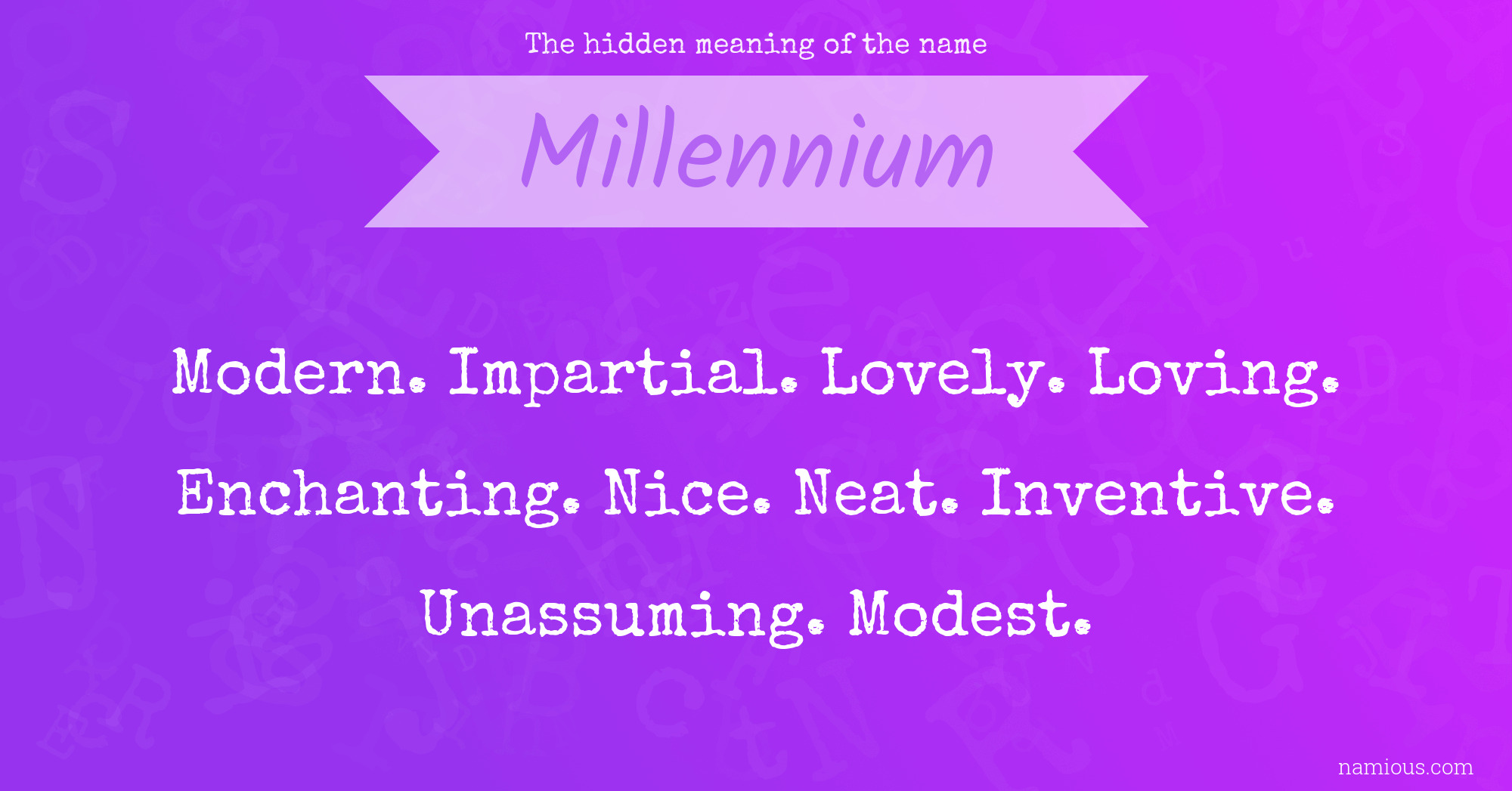 The hidden meaning of the name Millennium