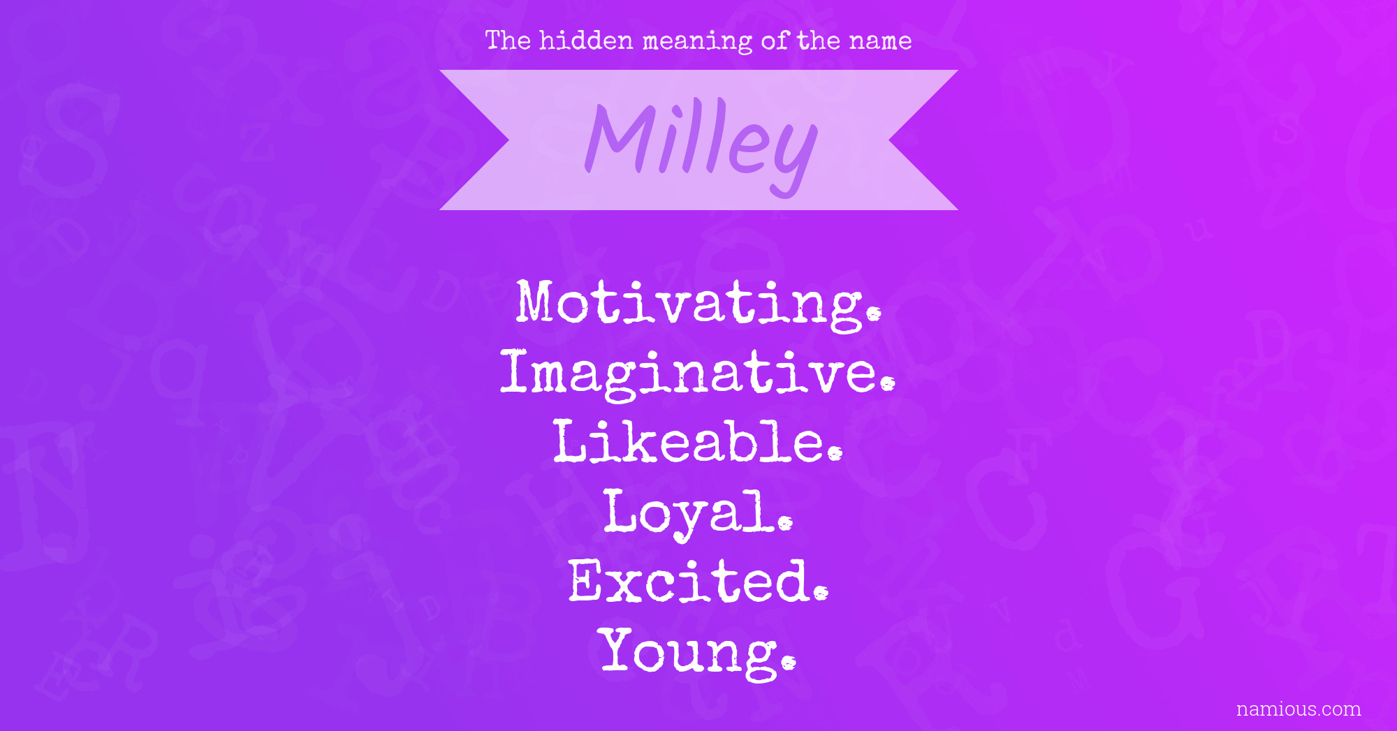 The hidden meaning of the name Milley