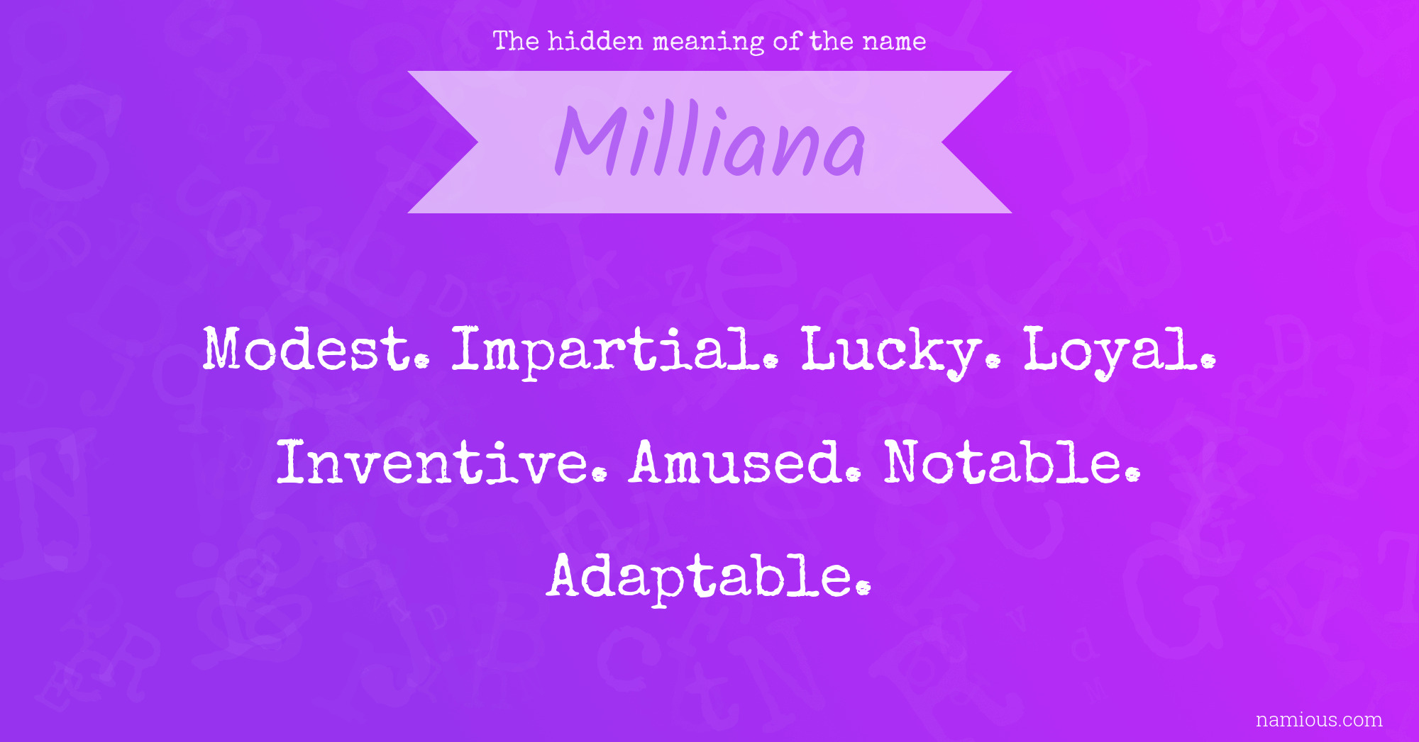 The hidden meaning of the name Milliana