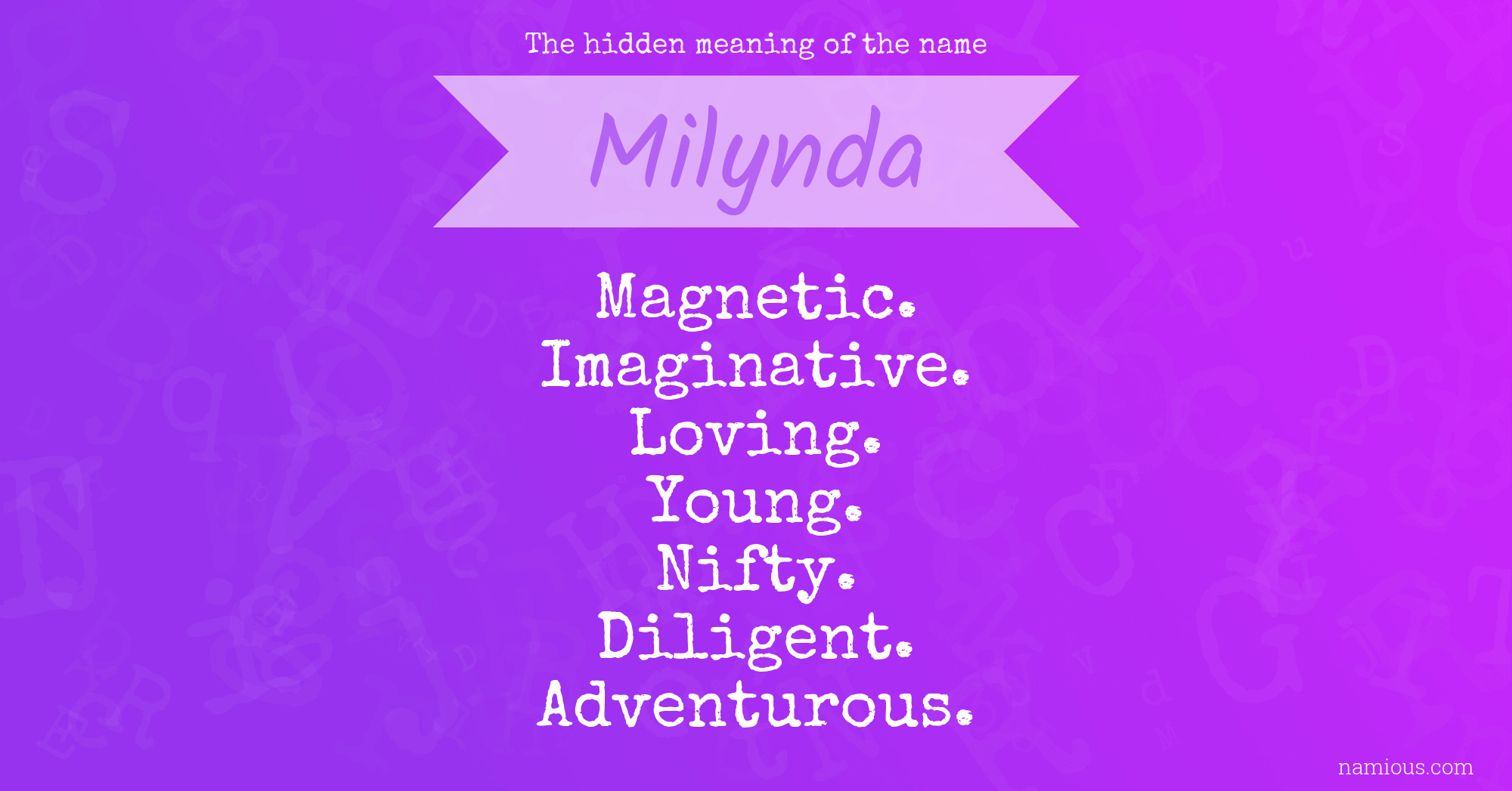 The hidden meaning of the name Milynda