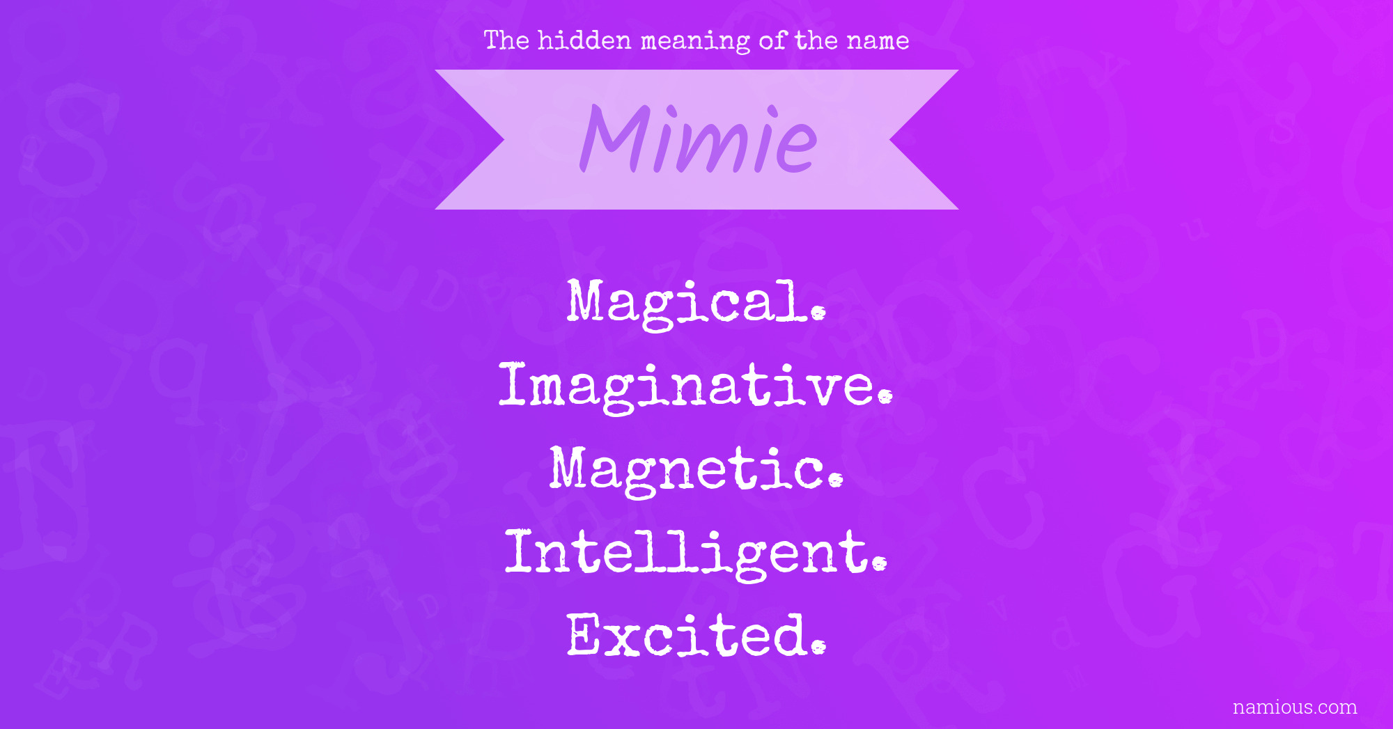 The hidden meaning of the name Mimie