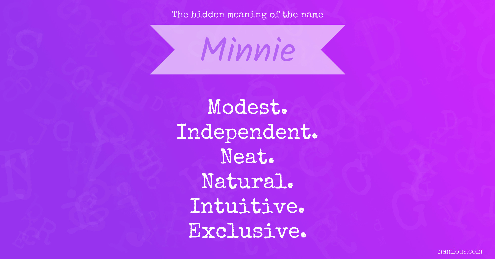 The hidden meaning of the name Minnie