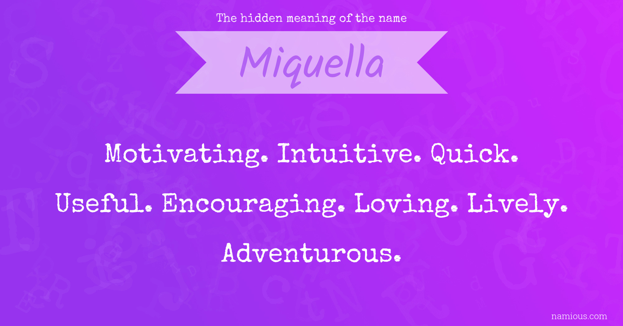 The hidden meaning of the name Miquella