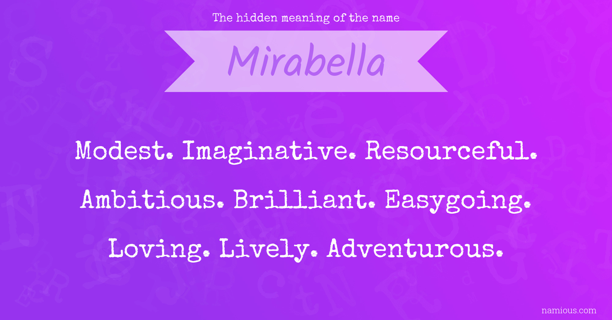 The hidden meaning of the name Mirabella