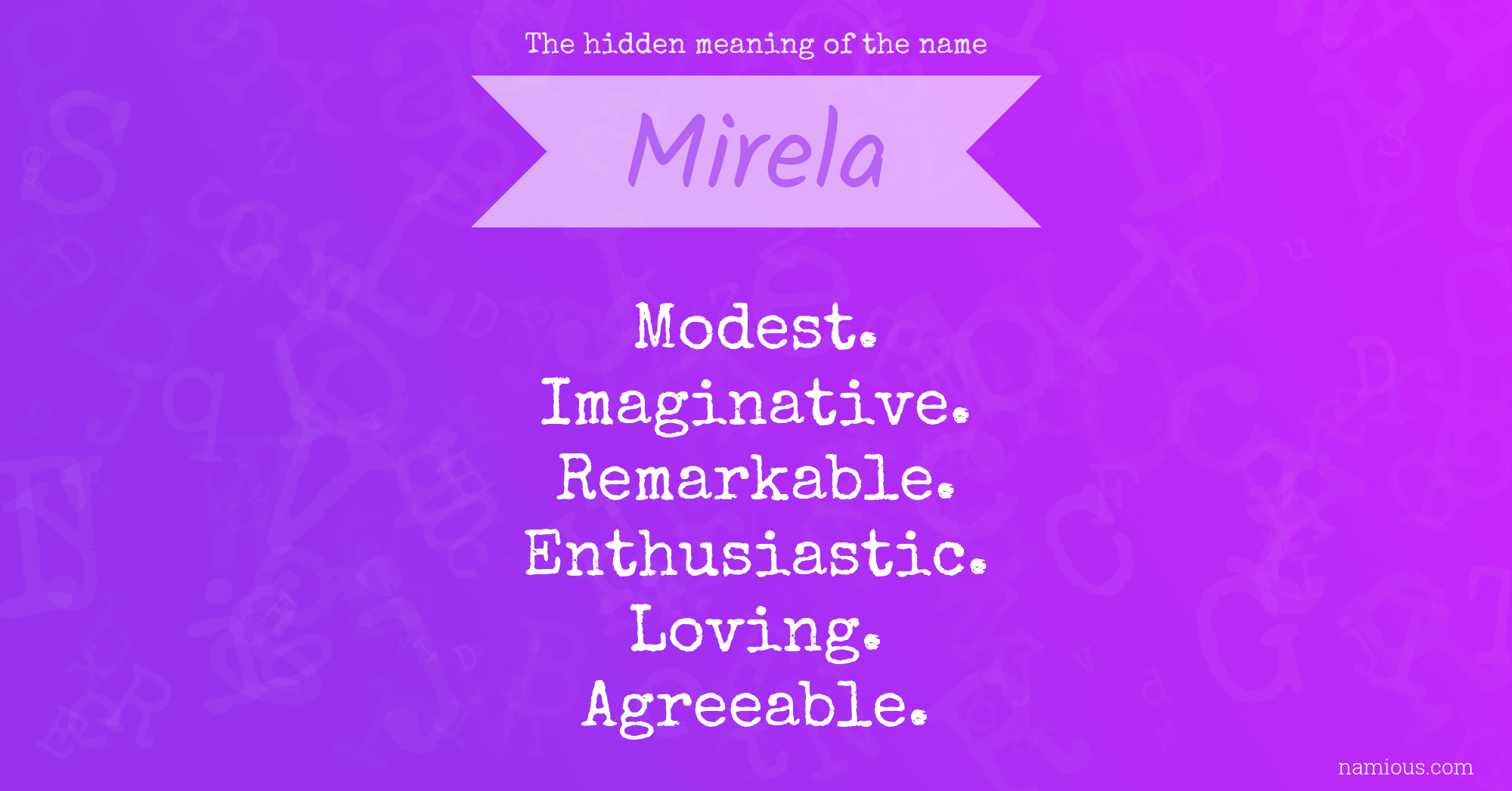 The hidden meaning of the name Mirela