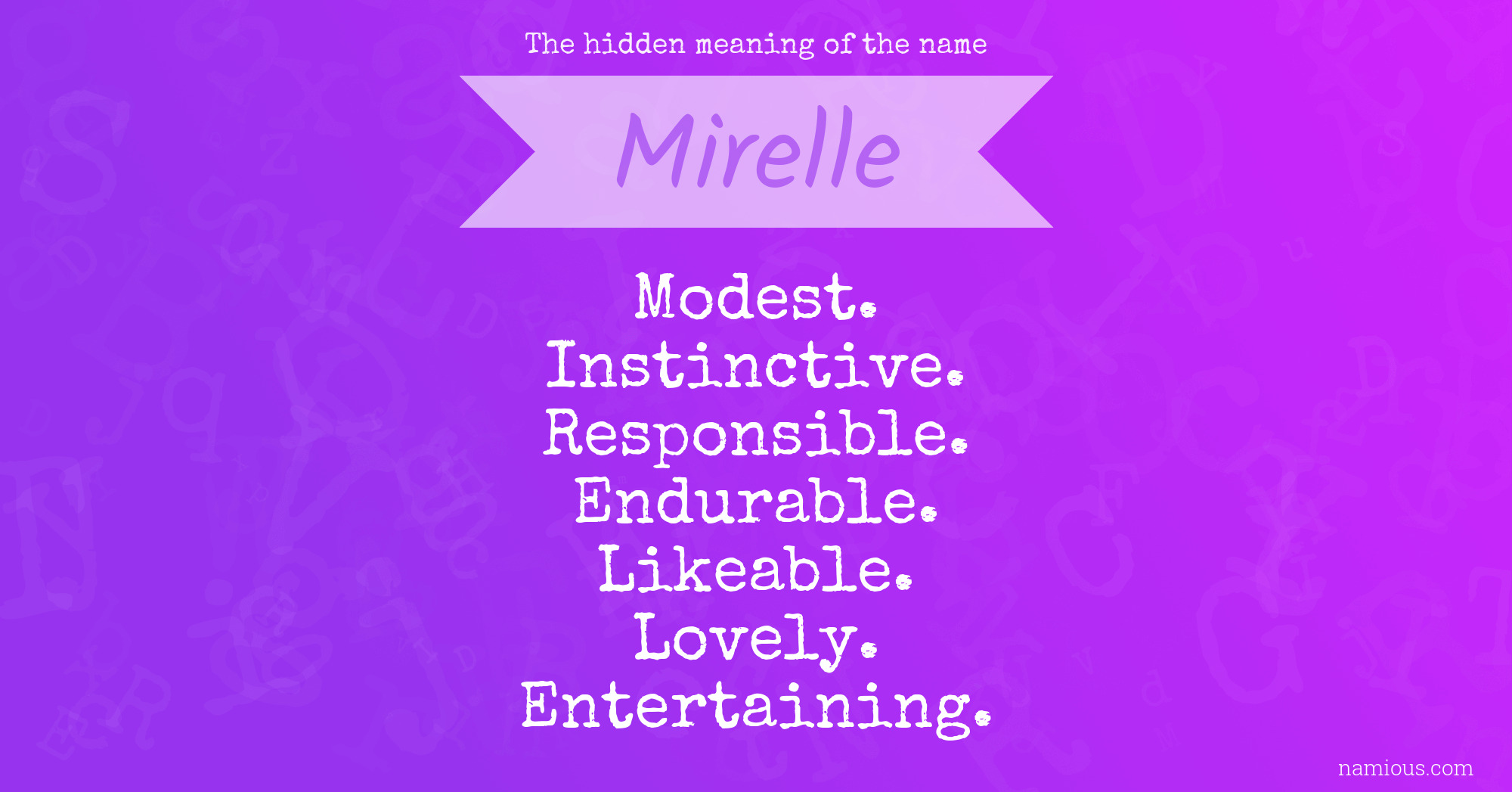 The hidden meaning of the name Mirelle