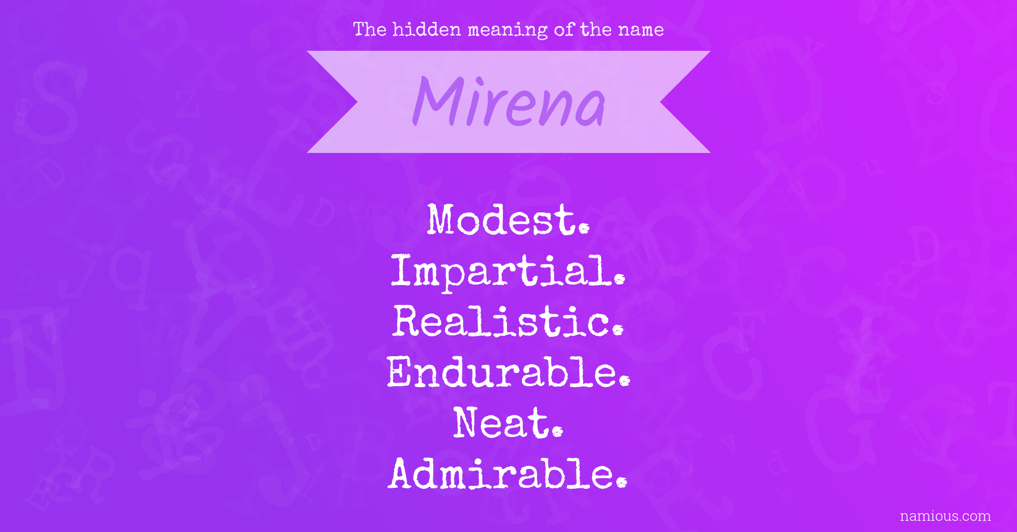 The hidden meaning of the name Mirena