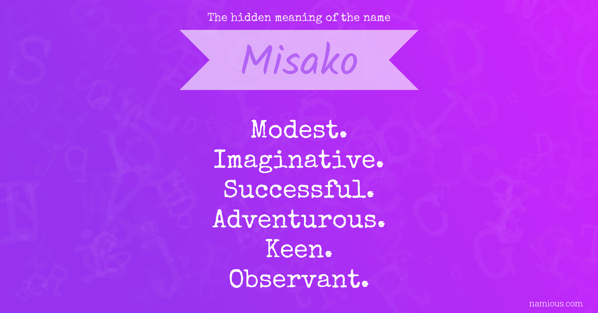 The hidden meaning of the name Misako