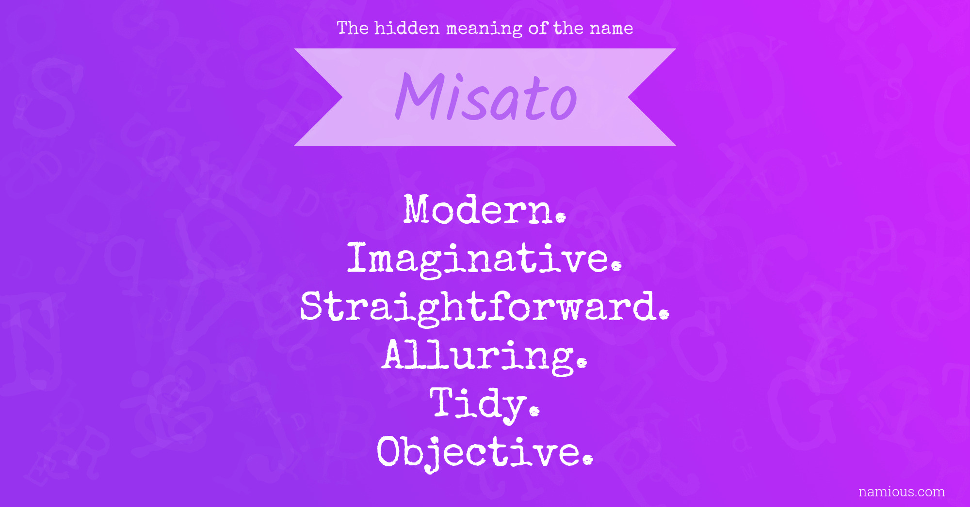 The hidden meaning of the name Misato