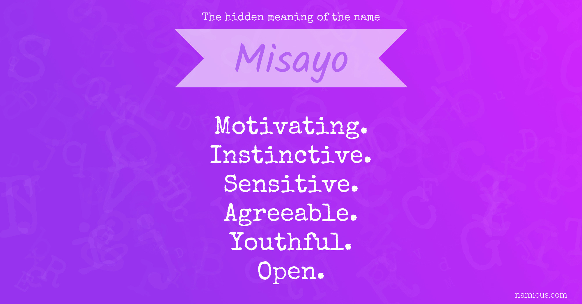 The hidden meaning of the name Misayo