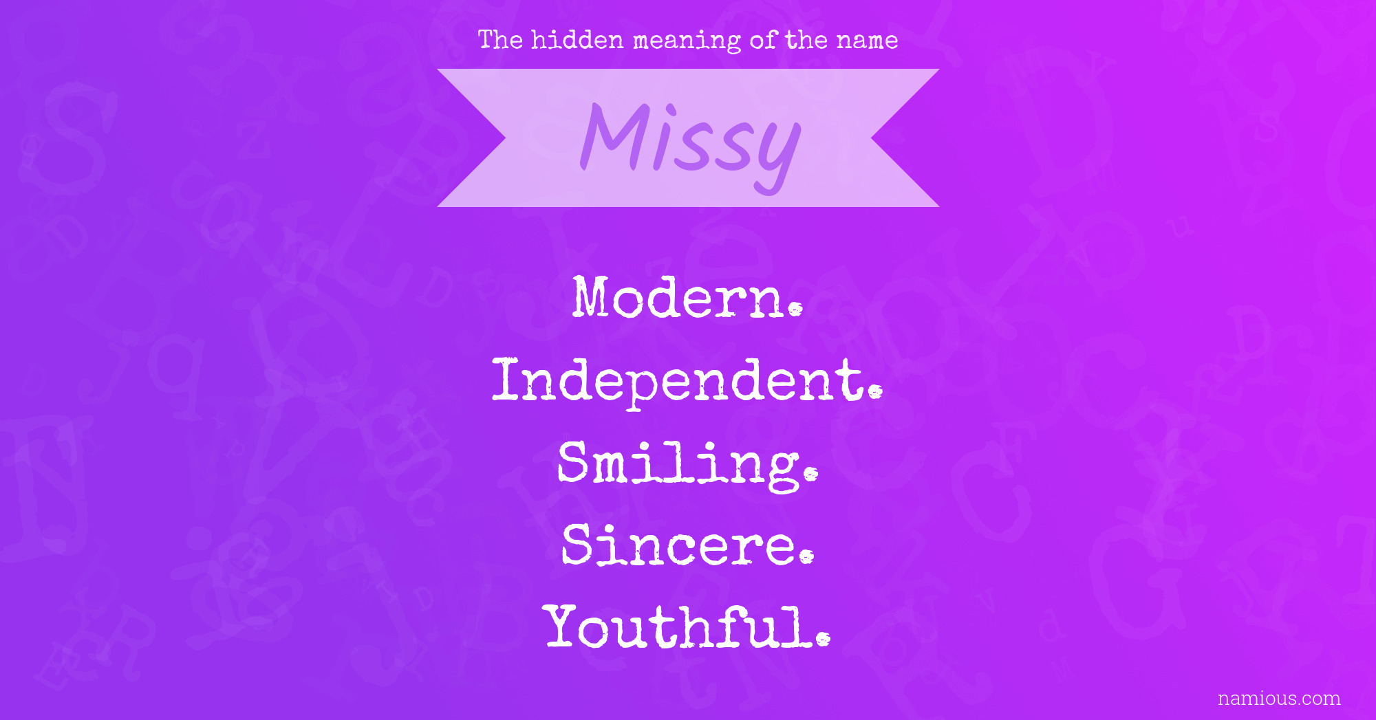 The hidden meaning of the name Missy