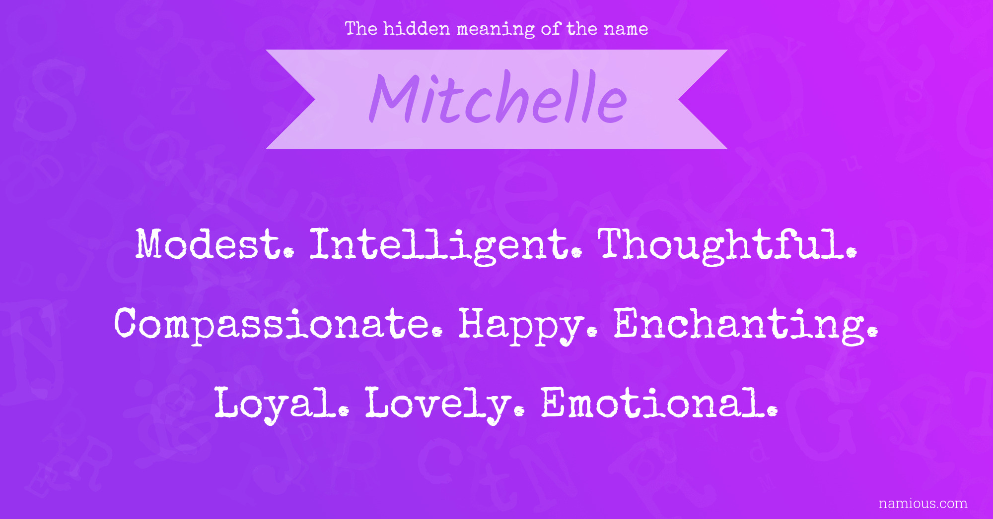 The hidden meaning of the name Mitchelle