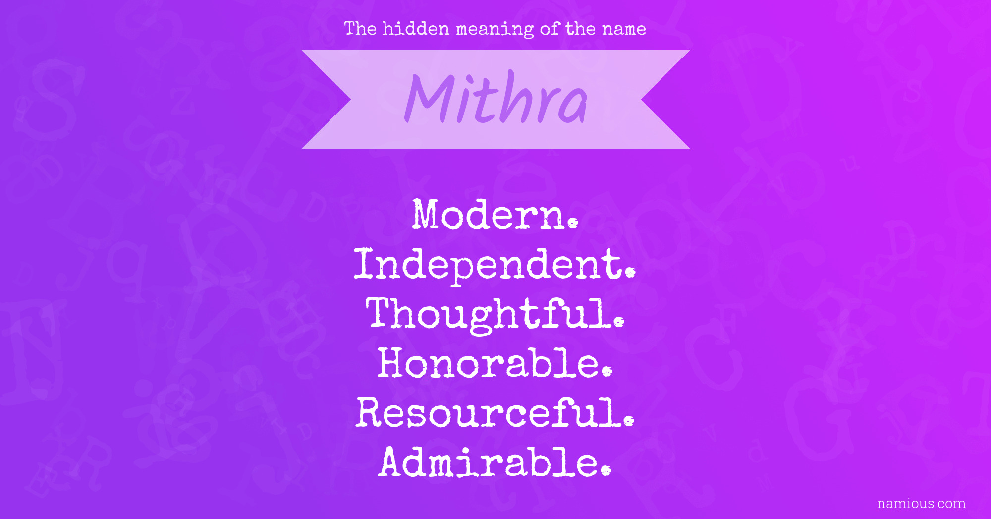 The hidden meaning of the name Mithra