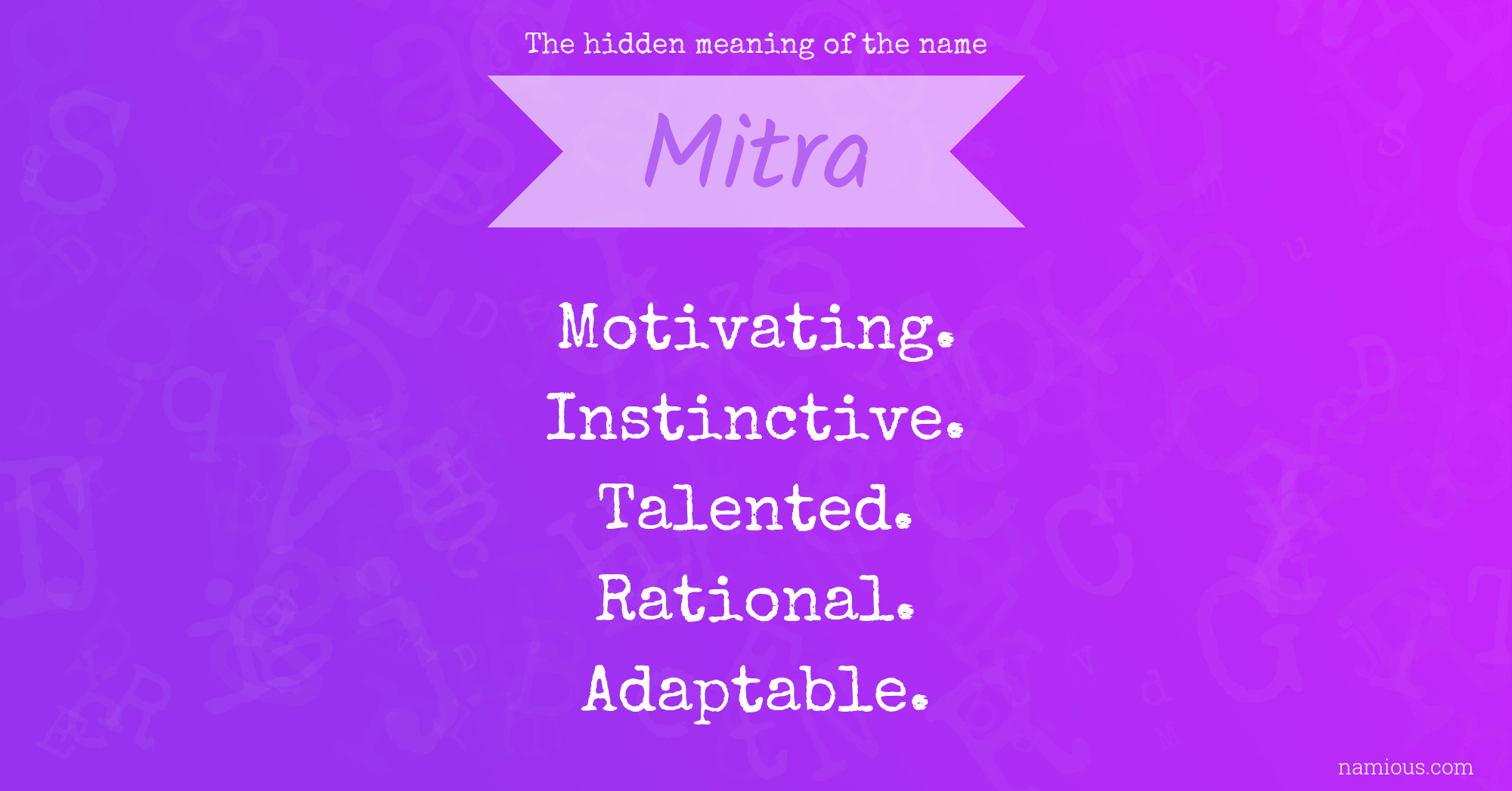 The hidden meaning of the name Mitra