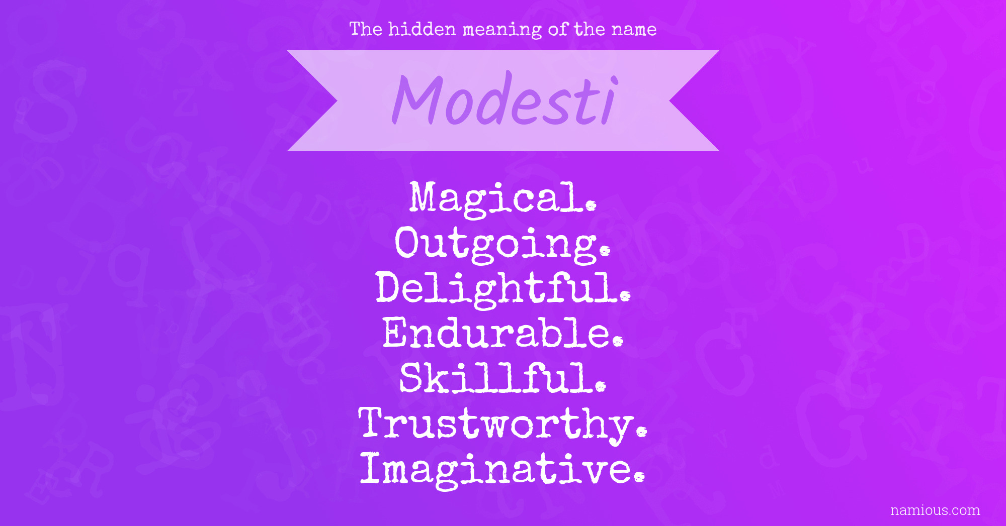 The hidden meaning of the name Modesti