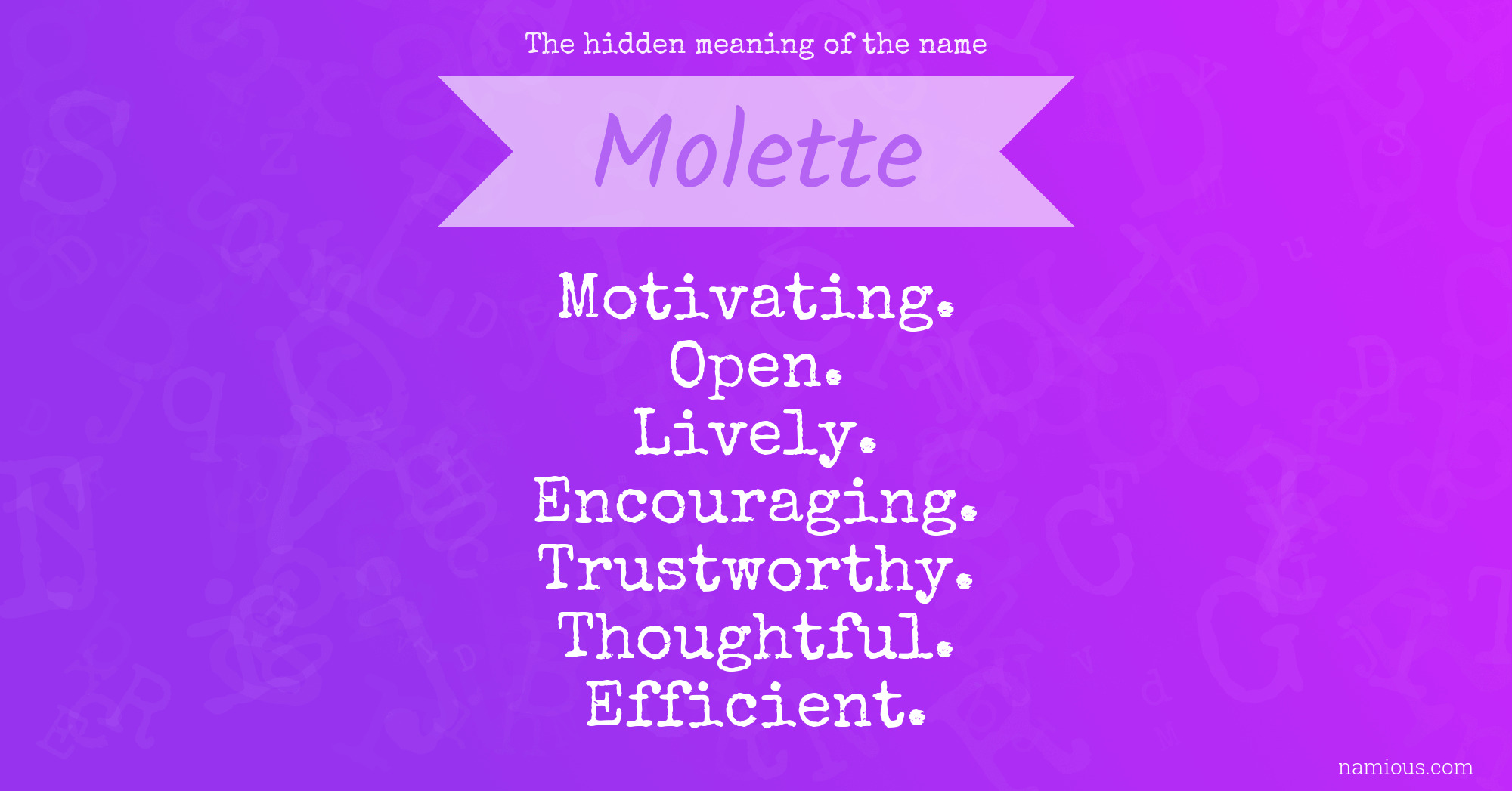 The hidden meaning of the name Molette