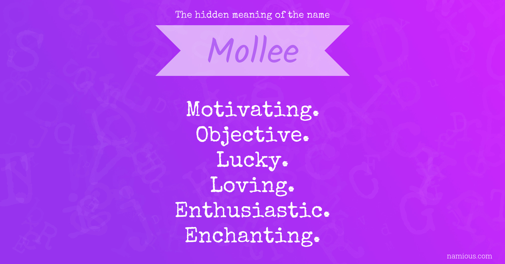 The hidden meaning of the name Mollee