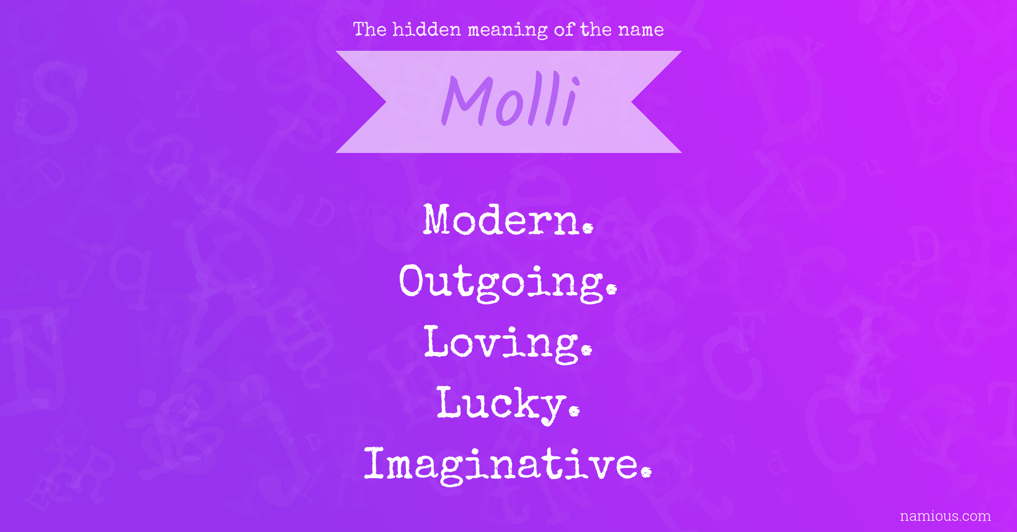 The hidden meaning of the name Molli