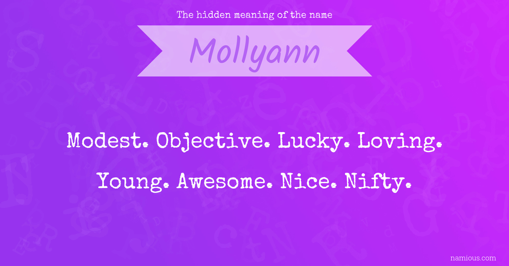 The hidden meaning of the name Mollyann