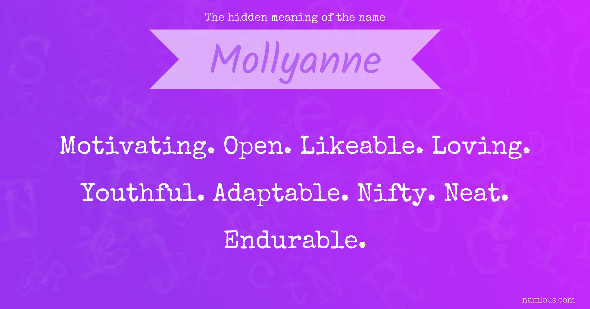 The hidden meaning of the name Mollyanne