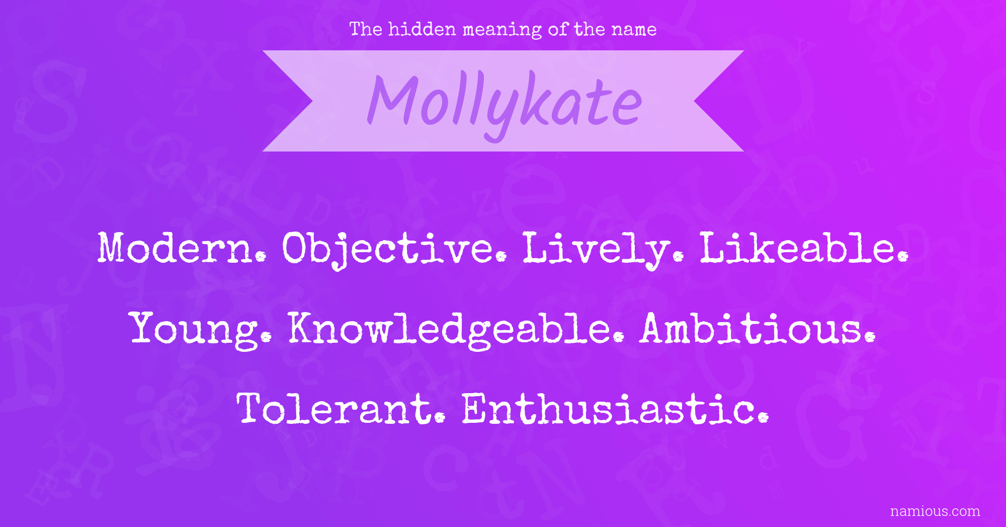 The hidden meaning of the name Mollykate