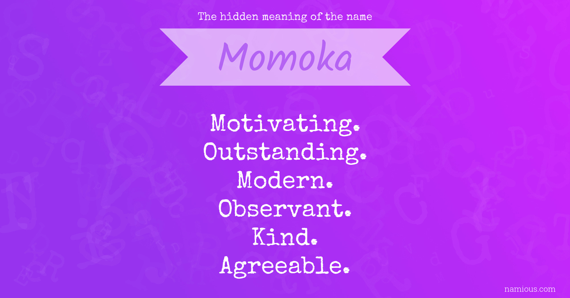 The hidden meaning of the name Momoka